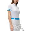 Solid Color Golf High-Sensitivity Short Sleeve Polo Shirt Women Tops Jade-White A11W435112FWT