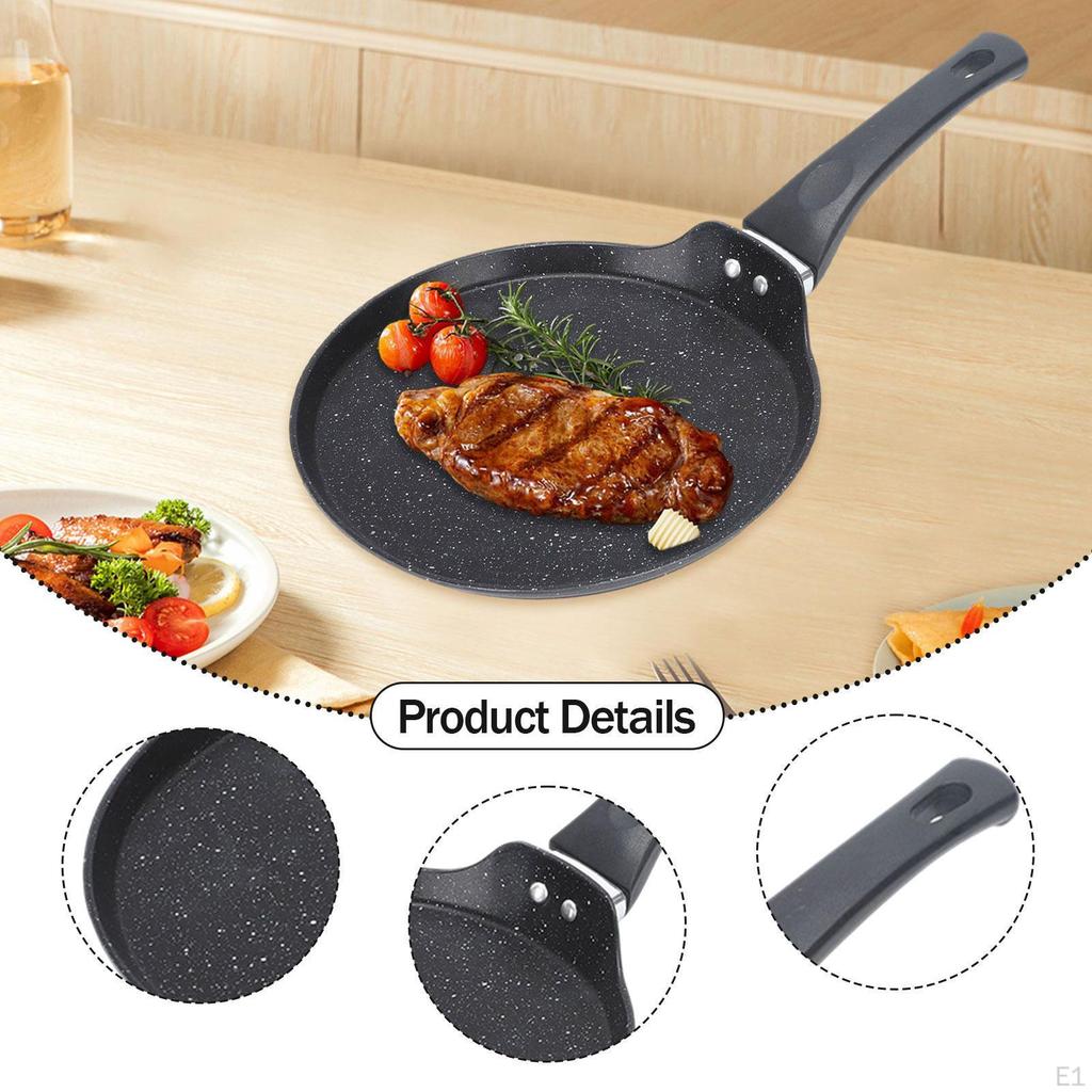 Flat Frying Pan Nonstick Cookware Even Heating Eggs Vegetables Griddle Round Skillet for Kitchen