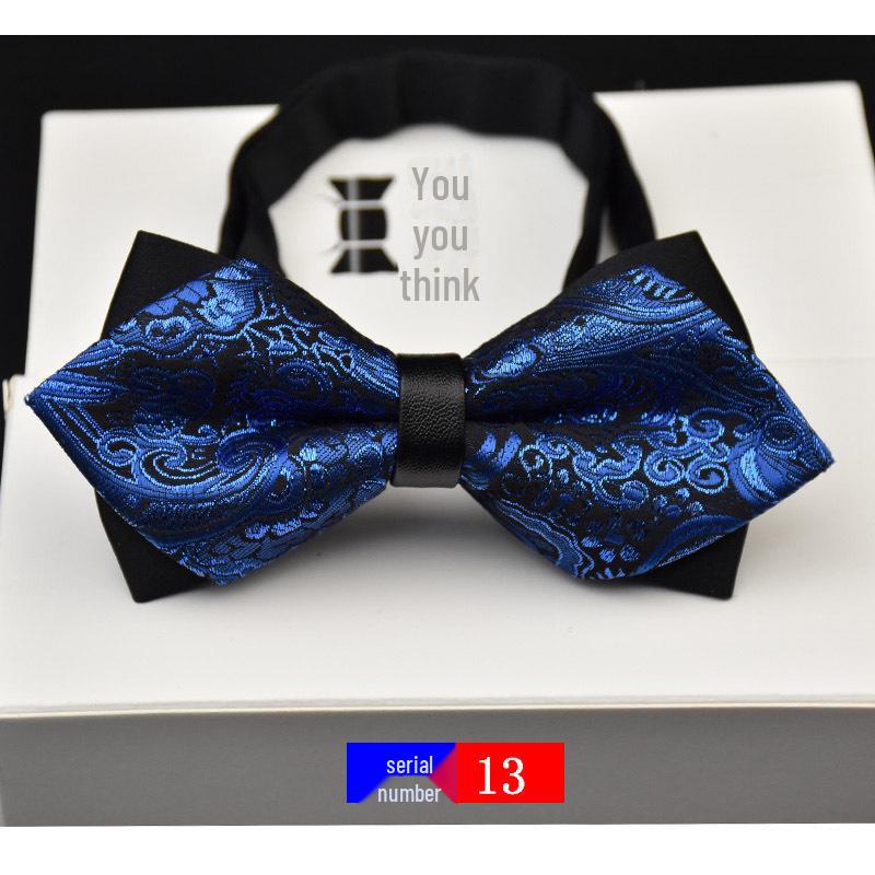 

Корейська чоловіча двошарова весільна краватка-метелик з поліефірного шовку з квітковим малюнком