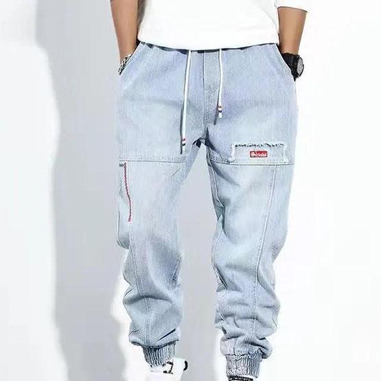S-5XL Jeansy męskie Długie Spodnie Jeansowe Elastyczne Harem Spodnie Biegaczy Spodnie męskie Wiosna Jesień Plus Size Streetwear Hip Hop Spodnie