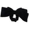 Black Sparkle Velvet Bow Hair Tie for Women - High Elasticity, Gentle on Hair, Durable Rubber Band.