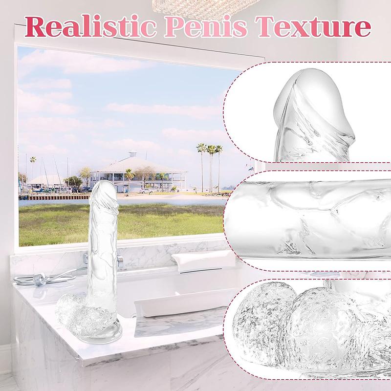 Big Crystal Jelly Realistic Clear Dildo Suction Cup Huge Transparent Penis Dick Anal Product Sex Toys For Woman Lesbian Adult