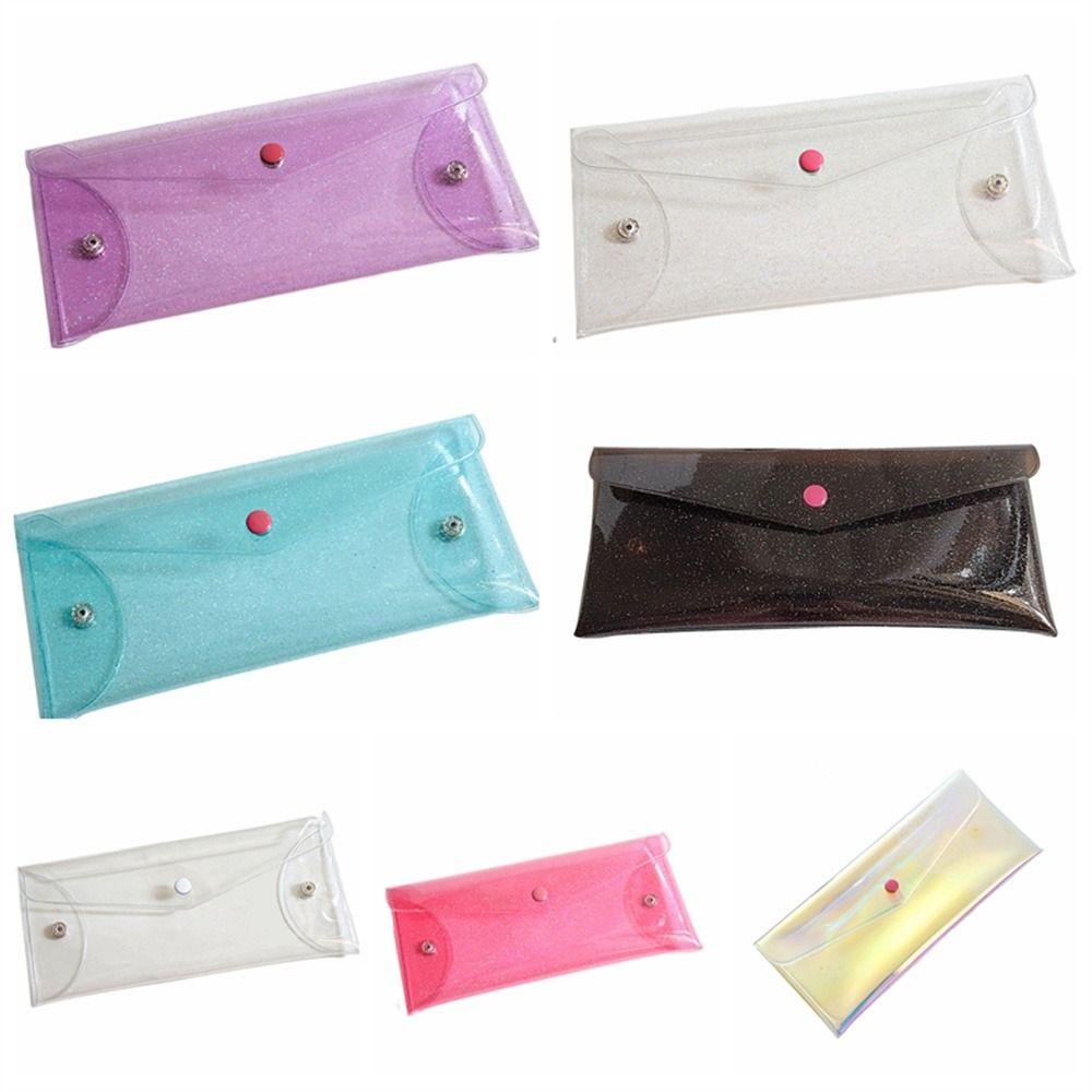 Glitter PVC Pencil Bags Waterproof Stationary Organizer Students Children Pencil Case Cosmetic Bag