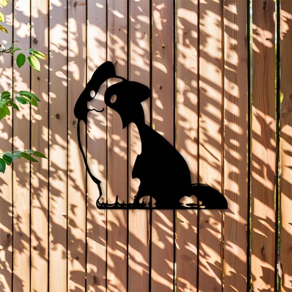 Metal Dog Silhouette Wall Art Black Rustproof Coating Home Decor Living Room Bedroom Kitchen Gift Dog Lovers