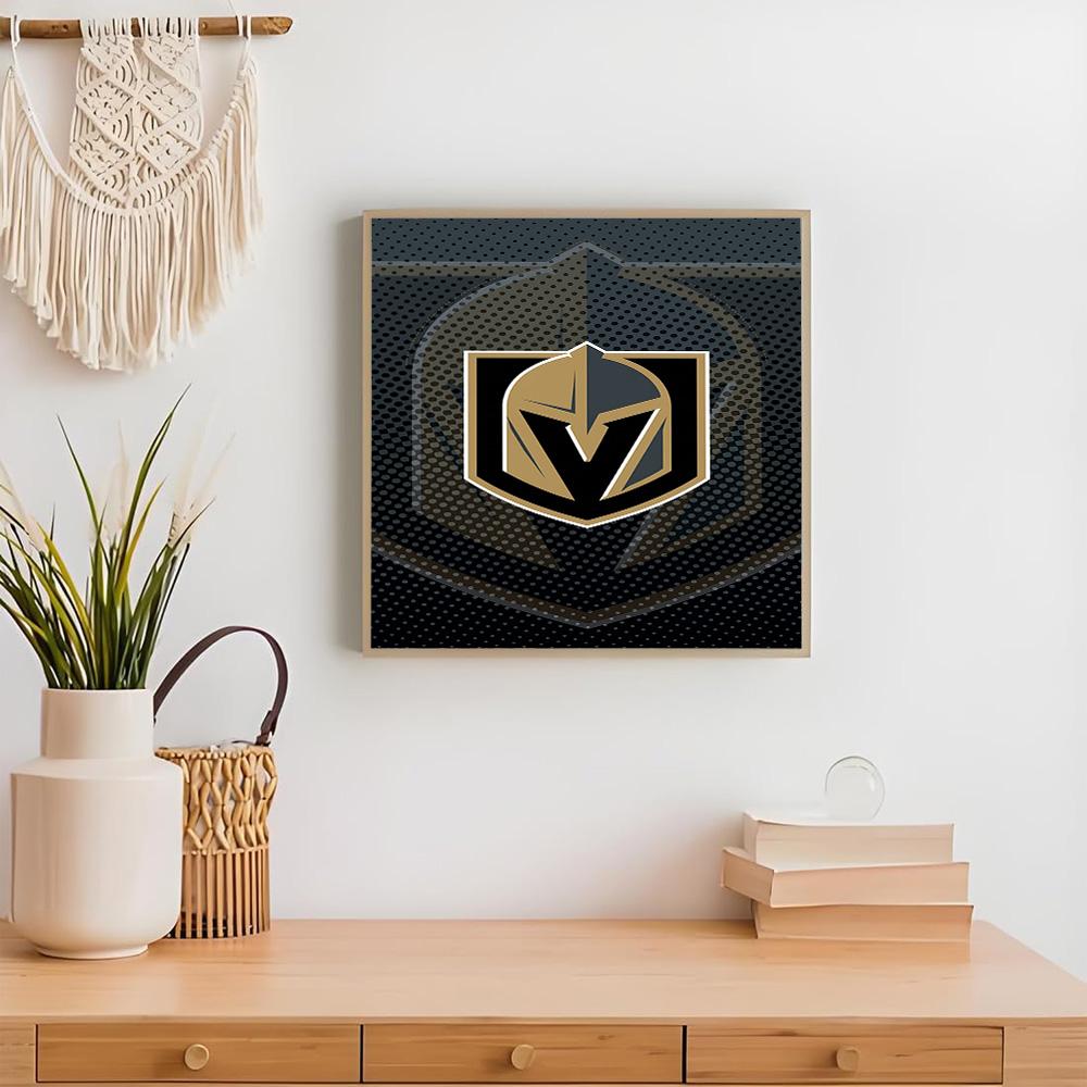 Vegas Golden Knights 5D Round Diamond Painting Kit Diamond Embroidery Painting Rhinestones Mosaic Frameless Handwork Decoration Arts