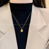 Niche Simple Whole Body Titanium Steel Necklace Women's Autumn and Winter Small Bean Bean Pendant Sweater Sweater Chain Internet Celebrity Neck Chain
