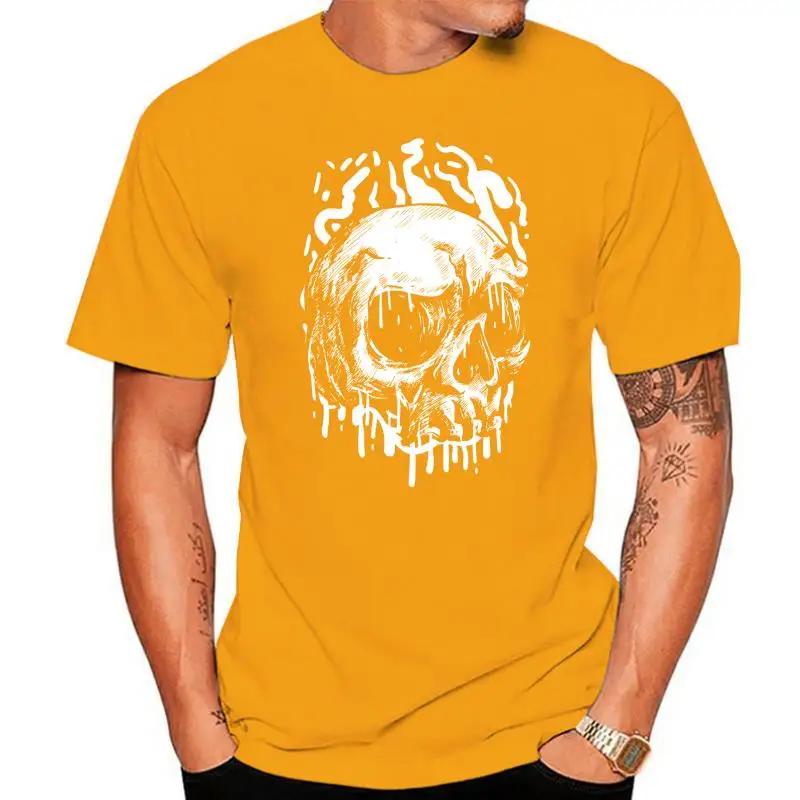 Dripping Skull T-Shirt S-5Xl Screenprinted Rock Mens Punk Goth Metal Grunge Retro Tee Shirt