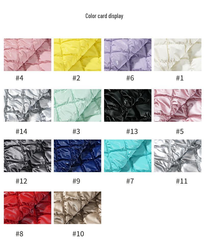 Ultrasonic Quilted Wireless Fabric Plaid Down Jacket PU Handbag Leather Fabric