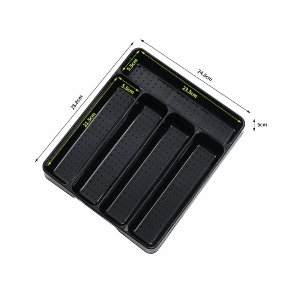4/5 Compartments Cutlery Organizer Rectangle Spoon Fork Separation Box Drawer Divider Tray Kitchen
