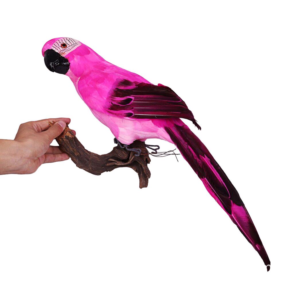 

Artificial Birds Feathered Fake Shoulder Parrot Decoration Model Christmas Tree Pendants Gardening Decoration Props Fake Birds розовый