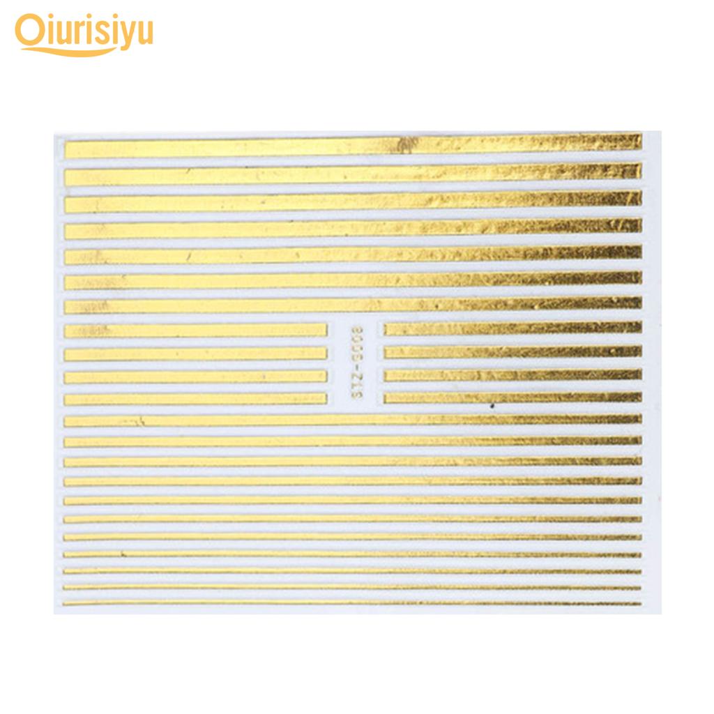 Gold Colour Geometry Shapes Nail Art Sticker