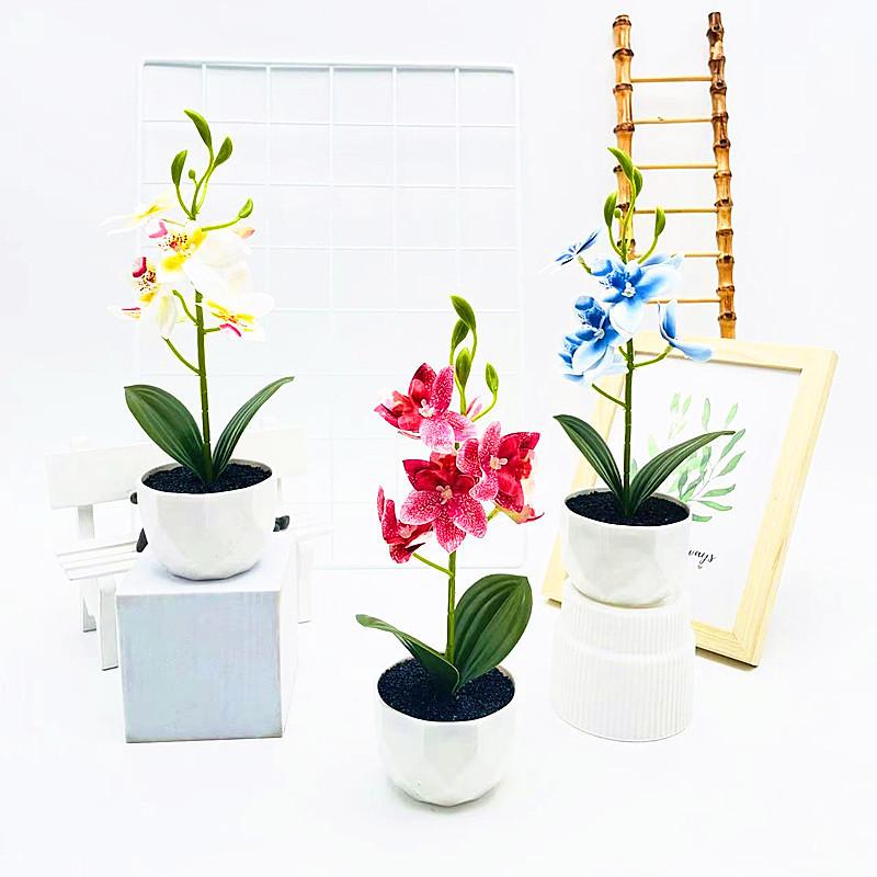 Simulated Phalaenopsis Potted Artificial Artificial Flower For Wedding Decor And Artistic Photography