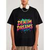 Denim Dreams Weißes T-Shirt mit buntem Graffiti-Print für Freizeitkleidung