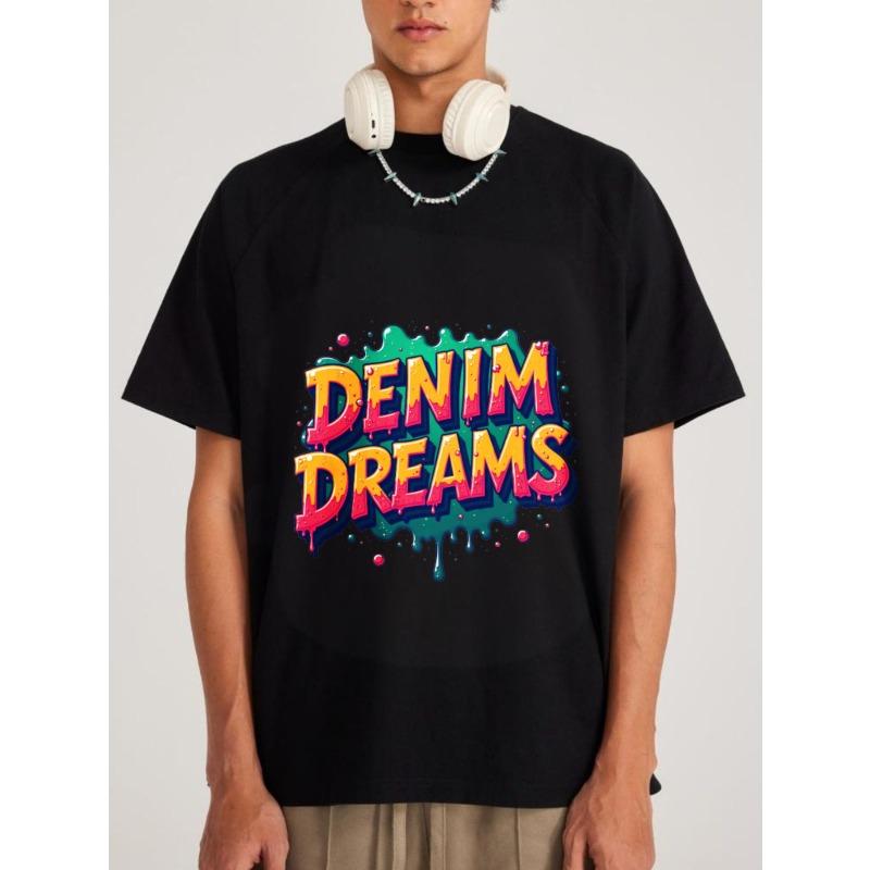 

Белая футболка Denim Dreams с красочным граффити-принтом для повседневной носки XXXXL чёрный