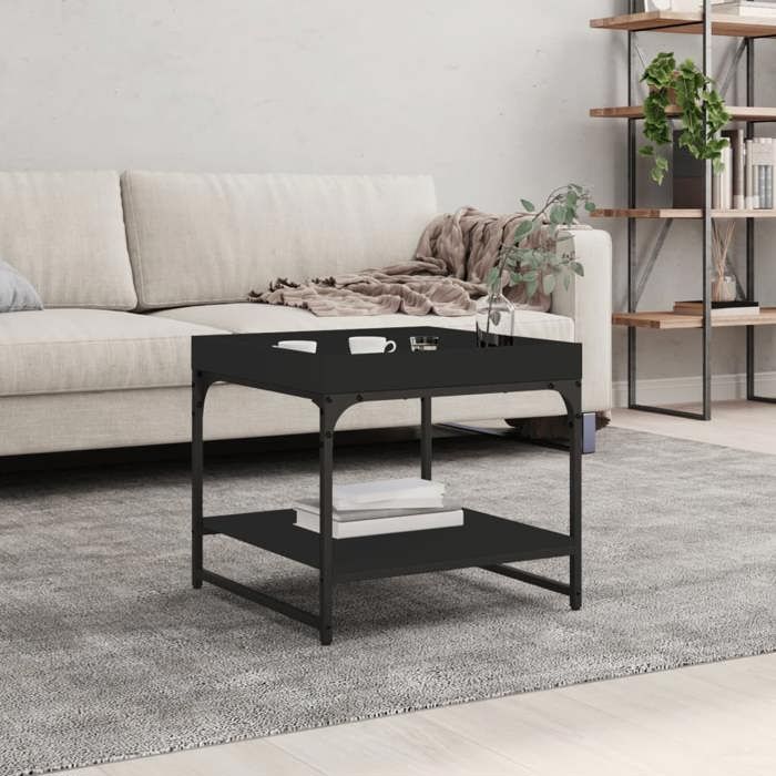 VidaXL Coffee Table Black 49.5x49.5x45 Cm Engineered Wood 832808