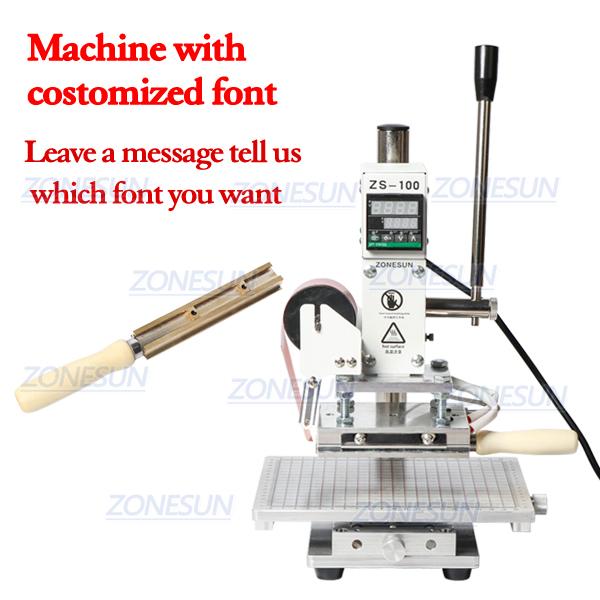 ZONESUN ZS-100C Digital Hot Foil Stamping Machine Leather Embossing Heat Pressing Machine For Wood PVC Paper Custom Logo Stamp