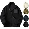 Faux Lambswool Jacket Coat Autumn Winter Zipper Placket Stand Collar Long Sleeve Solid Color Coat with Pockets