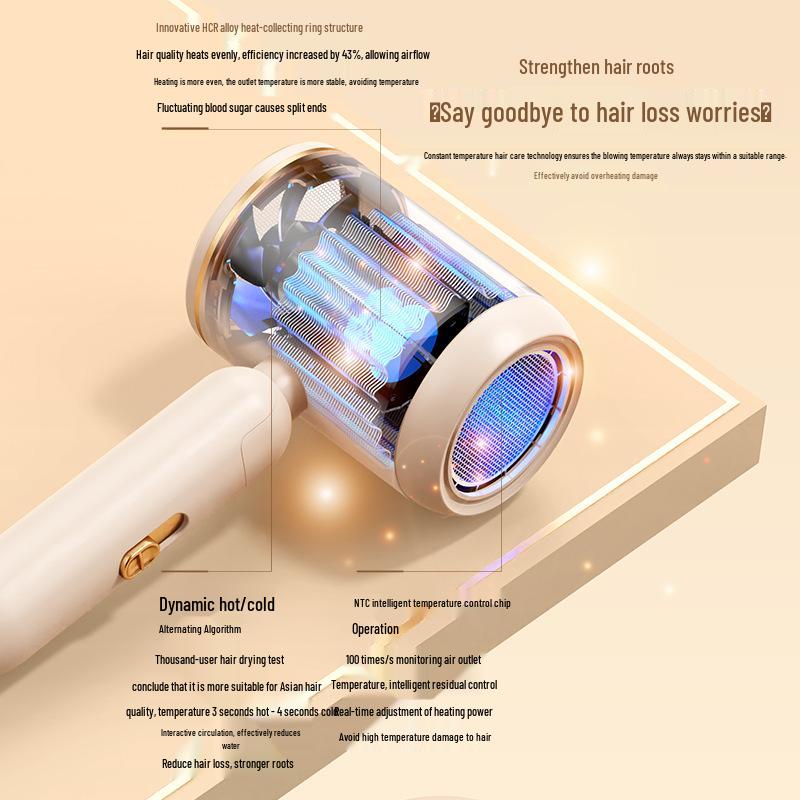 High-Power Folding Portable Hair Dryer, 1200W/800W, for Home & Student Use, EU/US Standards.