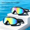 Large Frame Adult Swim Goggles with HD Anti-Fog & Integrated Earplugs - Panoramic View