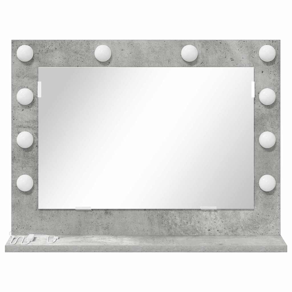 Bathroom Mirror Right Angled Concrete Grey 60 x 45 x 18 cm