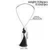 SHIXIN Fashion Creative Acrylic Conch Tassel Pendant Long Necklace for Women Adjustable Wax Thread Sweater Chain Jewelry Gifts
