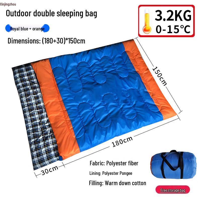 Outdoor Envelope Hooded Camping Sleeping Bag