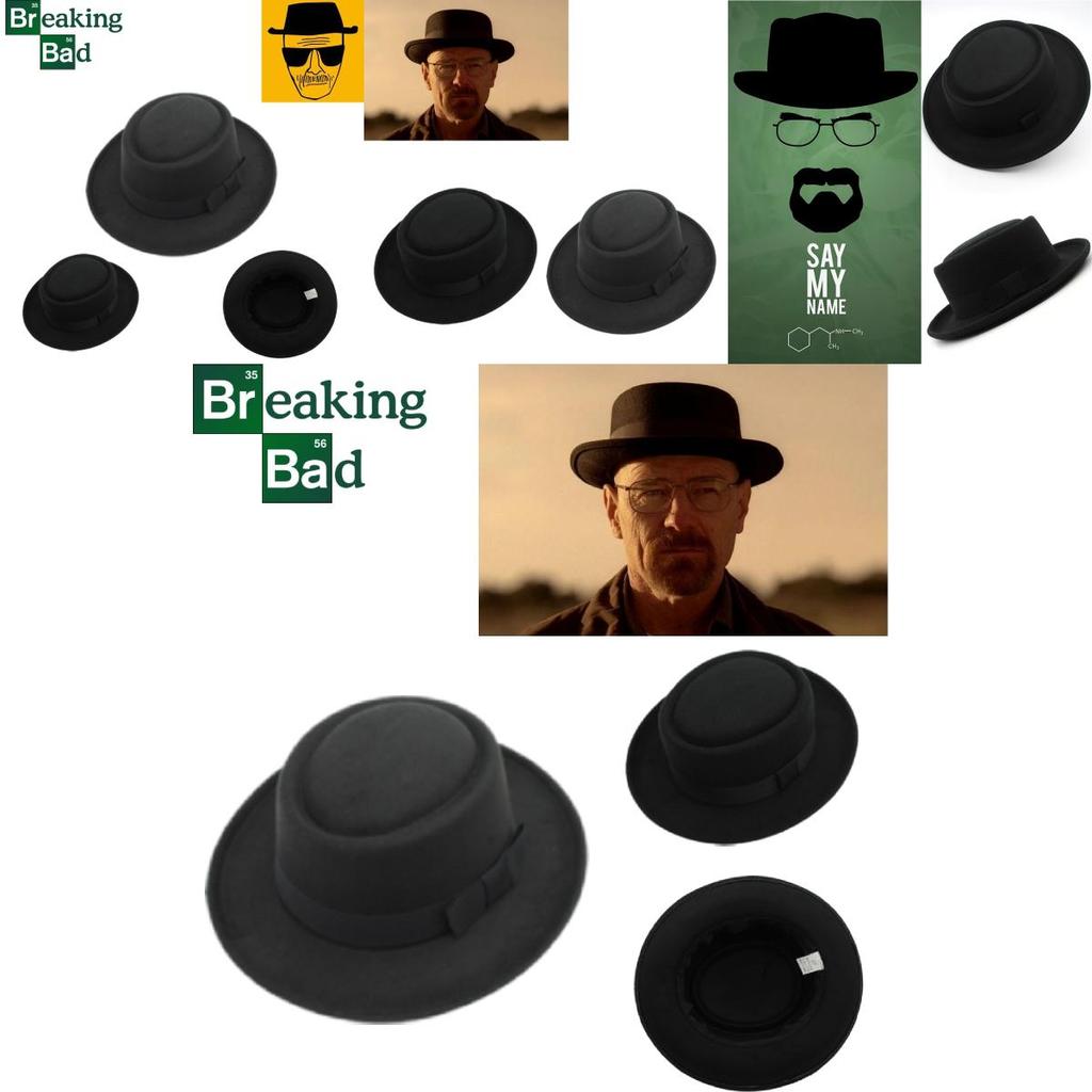 Breaking Bad Kapelusz Pork Pie Klasyczny Czarny Wełniany Kapelusz Męski
