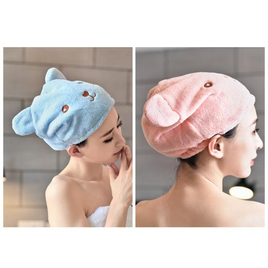Niedlicher Bär, wasserabsorbierende Dusche, schnelltrocknende Haarmütze, Kopfwickel, Handtuch, Badekappe