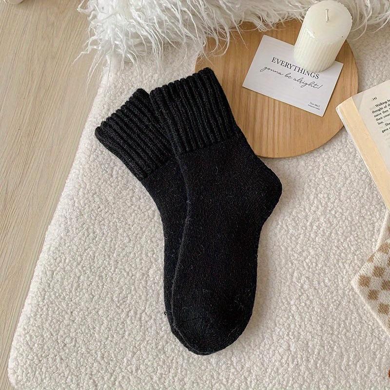 

1PAIR simple solid color thickened socks, comfortable soft tube socks, women s stockings and socks Asian One-size чорний