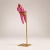 Resin Decorative Sculpture Gold Finish Tropical Bird Decor Piece Golden