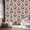 Baroque Damask Wallpaper Cream and Blue for Living Room and Bedroom 50x1000