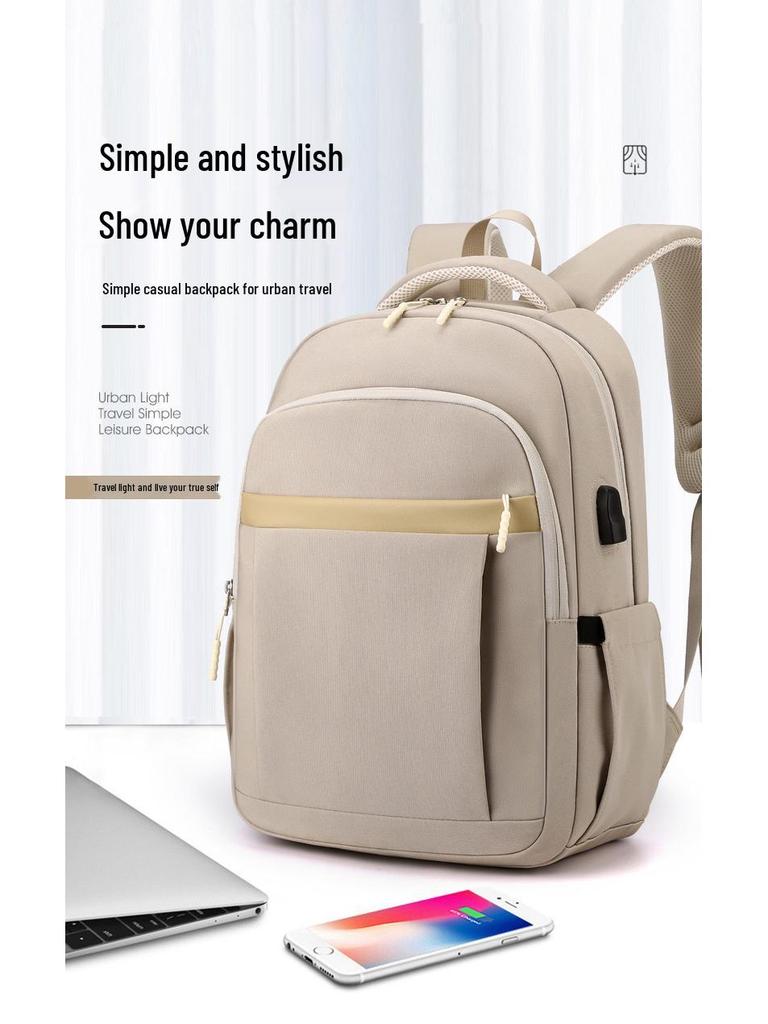 Customizable Minimalist Logo Backpack: Lightweight, Casual Travel & School Bag for Students