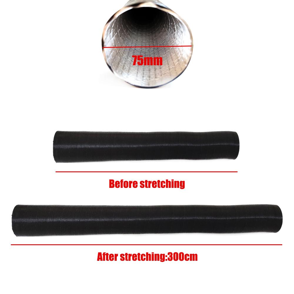25/42/60/75mm Car Air Heater Duct Ducting Pipe Hose Line Black For Diesel Parking Heater Air Intake Pipe Air Exhaust Pipe