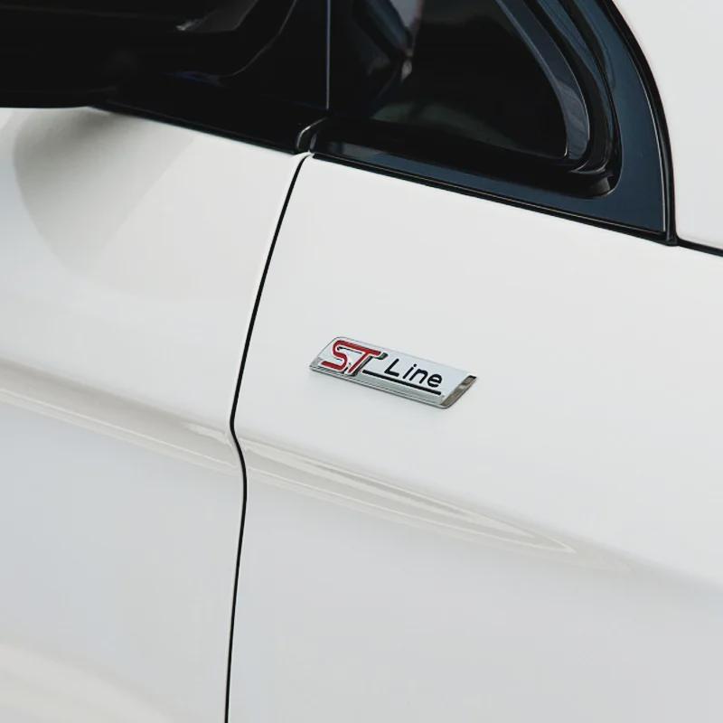 Metal ST Line Sticker Car Fender Emblem For Foc-us Mk4 MK3 4 EDGE Fiesta Ecosport Mond-eo MK5 ST Line Logo Accessories
