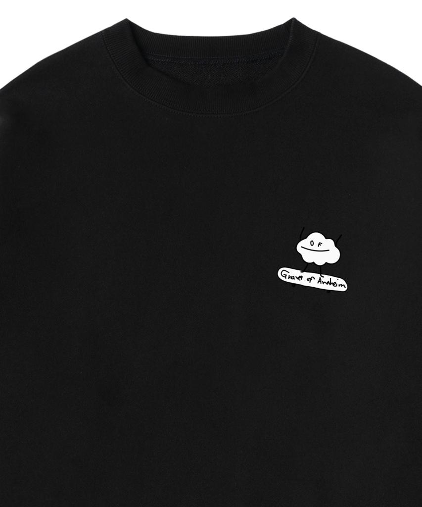 GRAVER [Unisex] Cloud Board Smile Sweatshirt_Black