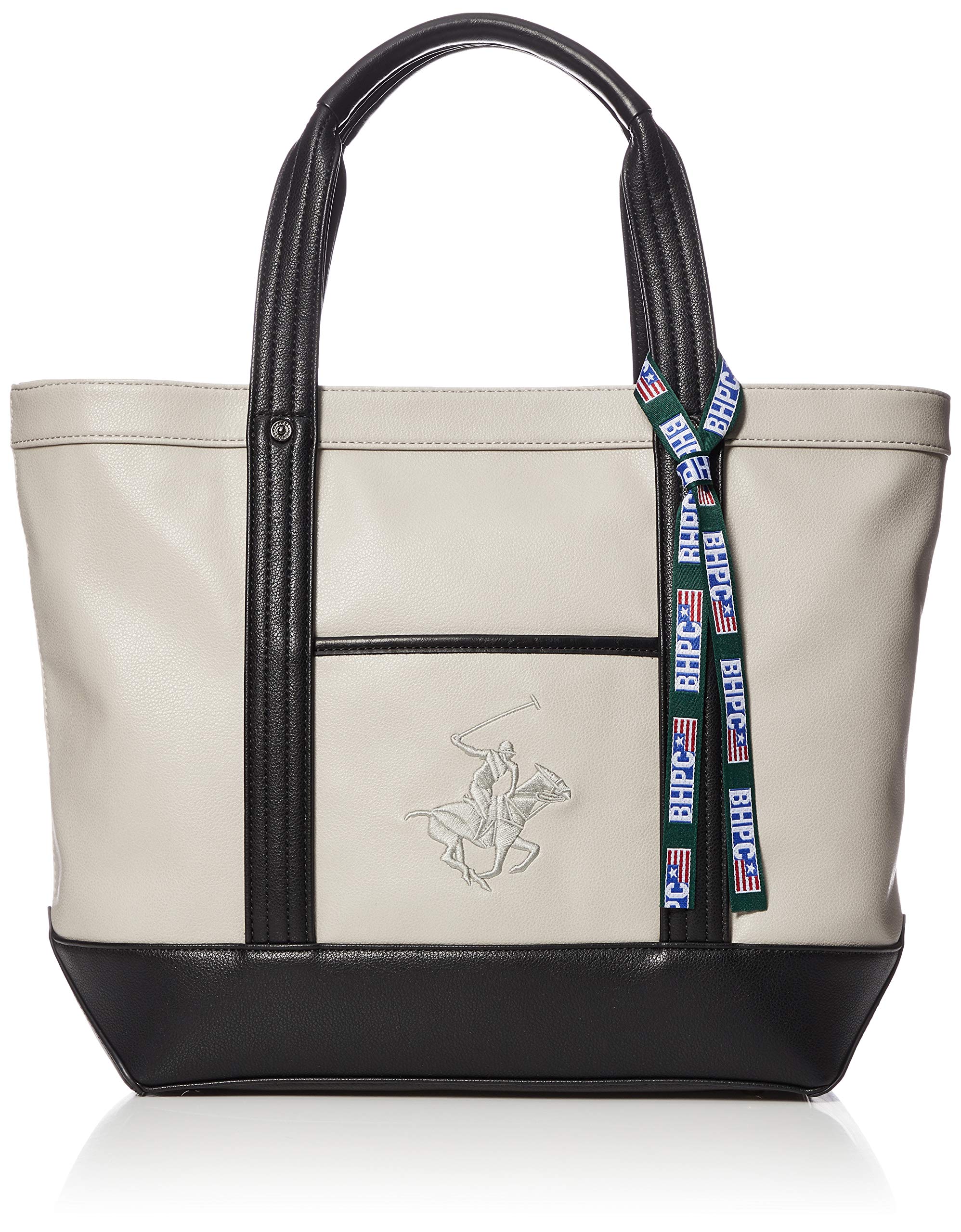 Сумка-тоут Beverly Hills Polo Club из ПУ, Бежевый x Белый