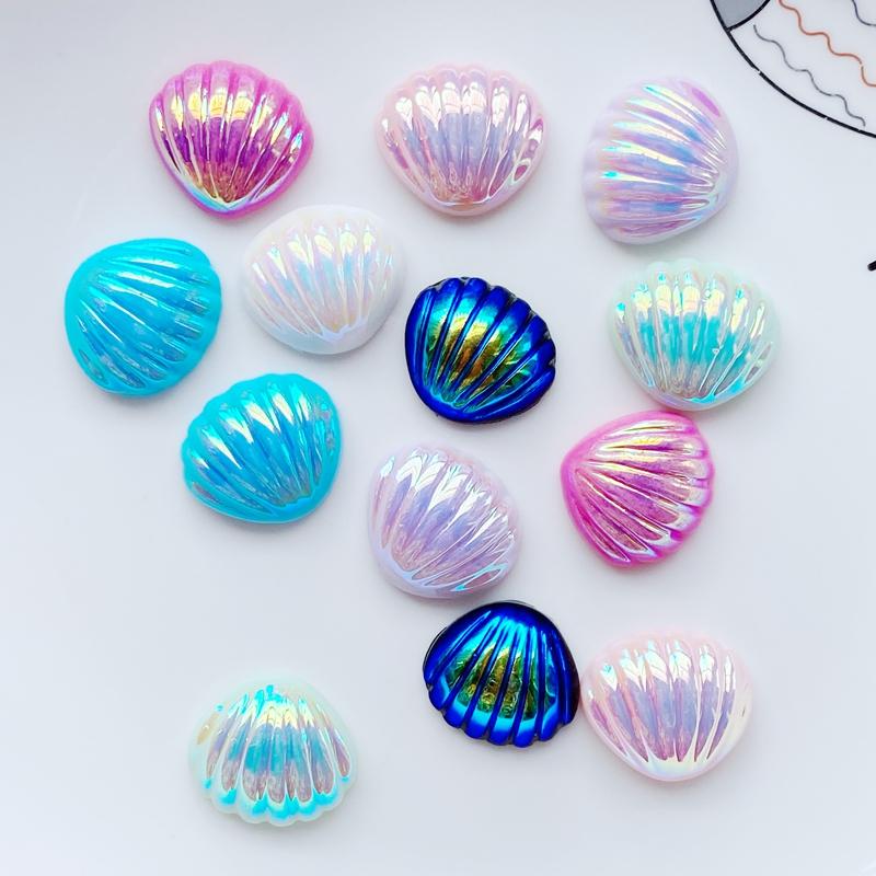 10/20Pcs Resin Cute Mixed Colored Shell Flatback Cabochon Scrapbook Kawaii DIY Embellishments Accessories K74