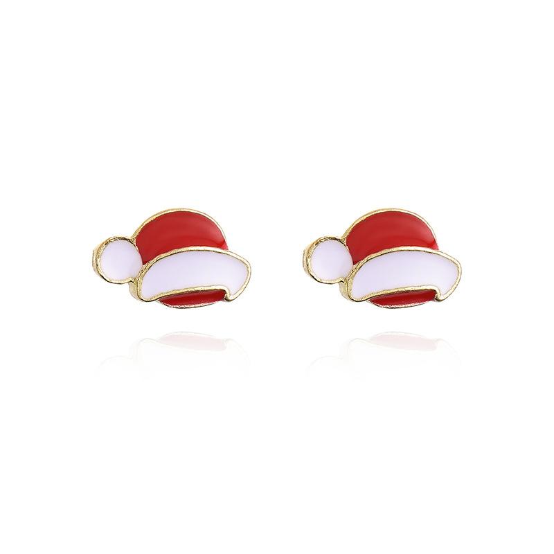 Christmas Santa Snowflake Earrings Cane Candy Bells Elk Earrings Christmas Hat Earrings