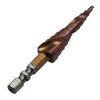 M35 Cobalt Step Drill Bit 1/4 Inch Hexagon Shank Double-edged Spiral Groove Step Drill 3-13mm Cobalt Coating Hole Saw