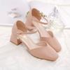 Half bag head sandals fairy style spring and summer 2025 new thick heel hollow single shoes versatile one-word buckle high heels