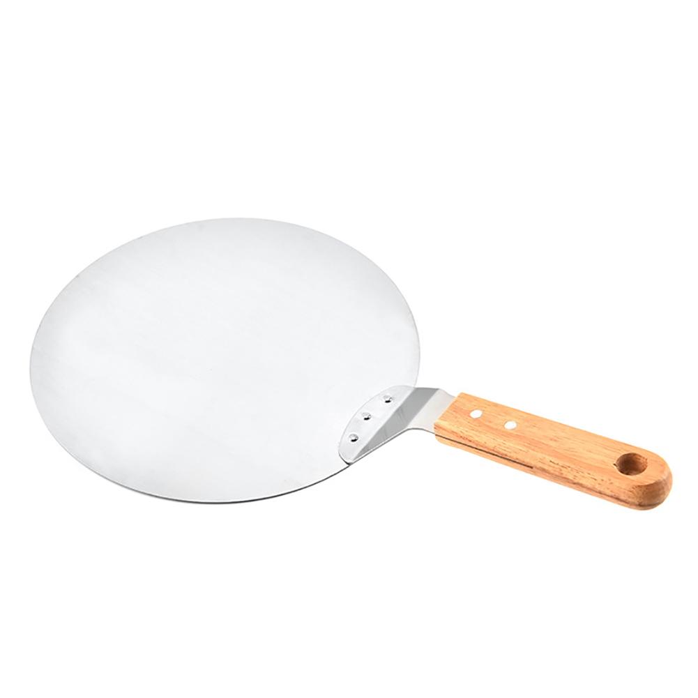 Roamtic Fashion Kitchen Cake Shovel Handle Steel Baking Pizza Tool Stainless Round Wooden