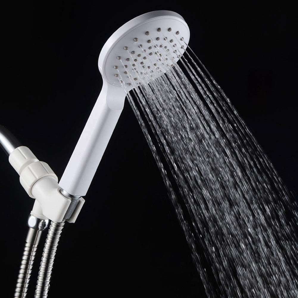 Handheld Shower Head Holder, G1/2 inch Thread Universal White Shower Wand Holder Adjustable Shower Arm Mount Shower Bracket Adapter for Connecting