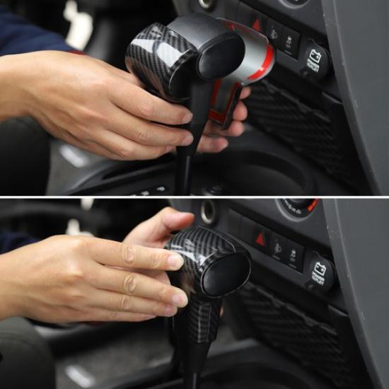 Gear Shift Knob Head Decor Cover Trim For Jeep Wrangler JK 2007-10 Carbon Fiber