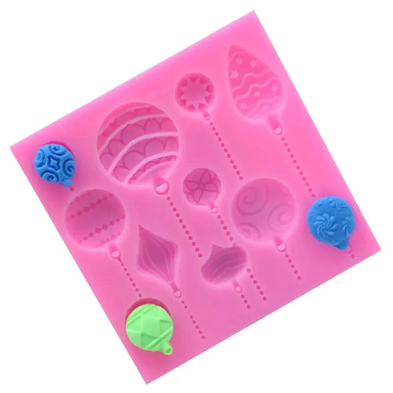 Christmas Ball Shape Handmade Creative Silicone Mould Christmas Ornament Fondant Cake Mold Emboss Cutter Cake Craft Accessories