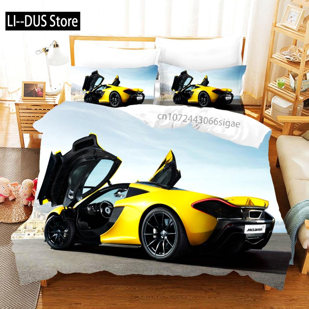 Sports Car Duvet Cover Race Car Cool Car Bedding Sets Polyester For Teens Kids Boys Cool Bedroom Decoration Modern Design Theme