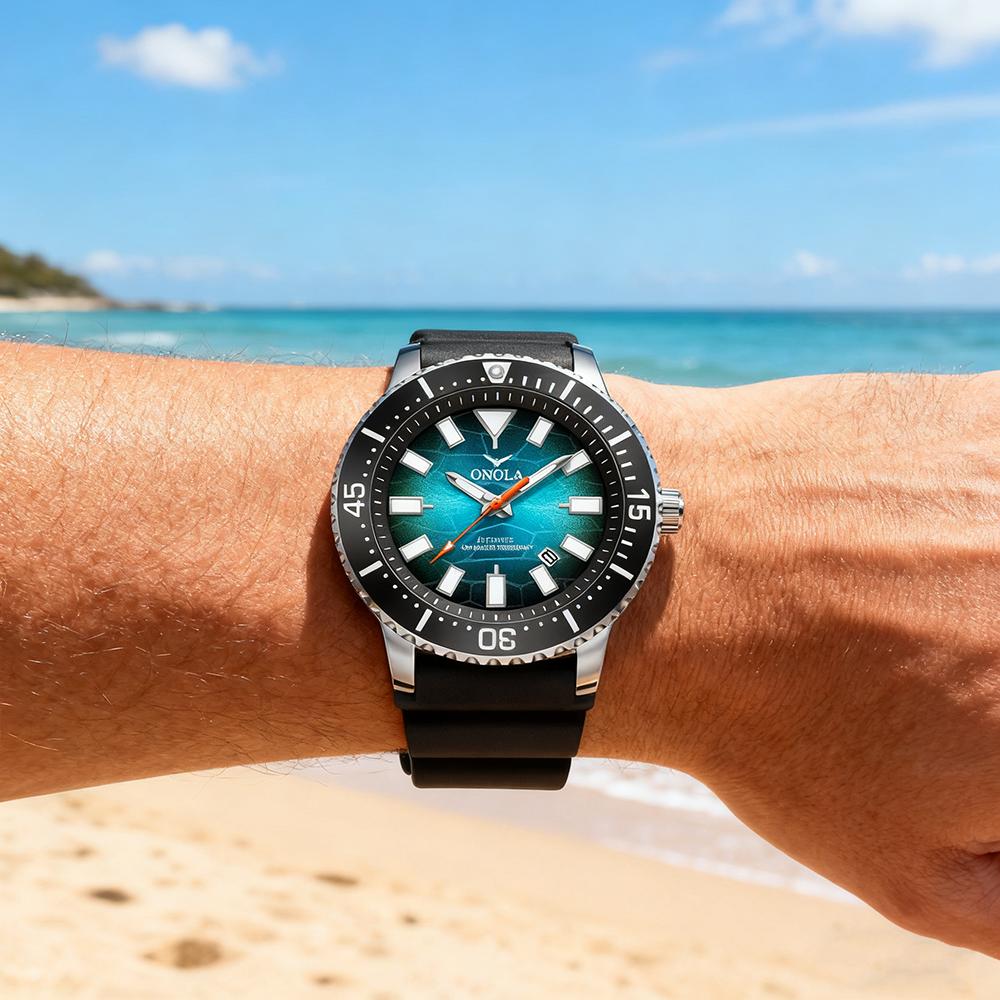 Mechanische Herrenuhr Lässig Sport Wasserdicht Armbanduhren Leuchtzifferblatt Silikonarmband Automatikuhr für Herren Datumsanzeige