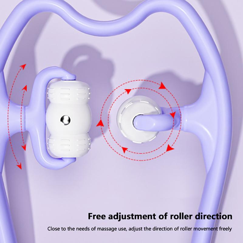 Neck Massager Therapy Neck Shoulder Dual Trigger Point Roller Self-Massage Tool Relieve Neck Pressure Deep Pressure Massage