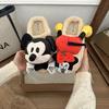 Cartoon Three-dimensional Mickey Cotton Slippers Women's 2025 New Autumn and Winter Indoor Home Warmth Outer Wear Thick-soled Fluffy Slippers