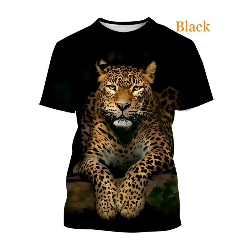2025 Men's And Women's T-shirt Casual Shirts Funny Loose Tops New Fashion Animal Leopard 3D Printing
