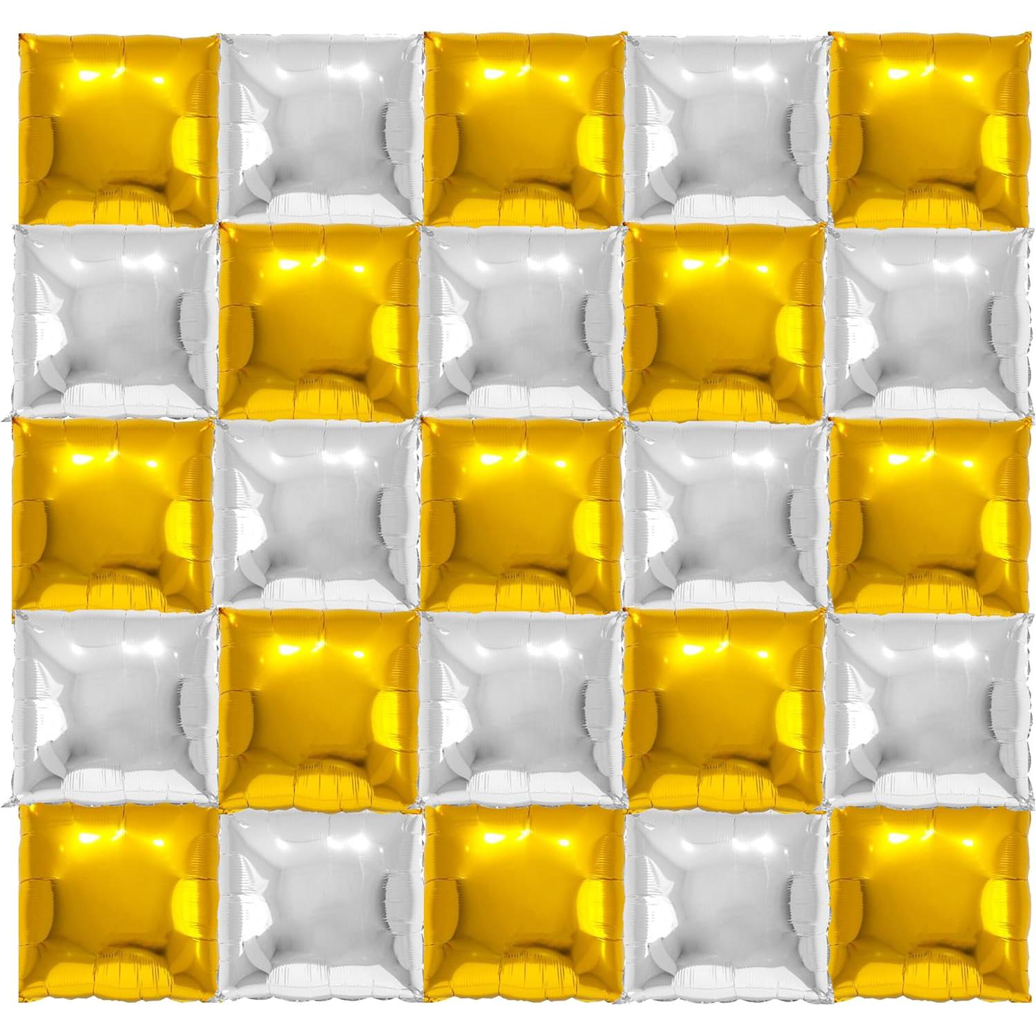 25 шт. Золотые и серебристые квадратные фольгированные шары, настенный фон, двусторонний набор для гирлянды из шаров-арки для годовщины, помолвки Other